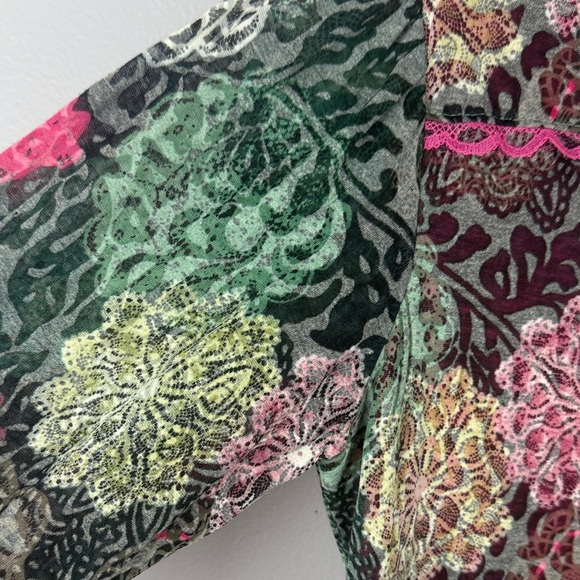 Per Una Casual Multicoloured Floral Patterned 3/4 Sleeve Top Size 10 - Picture 4 of 12